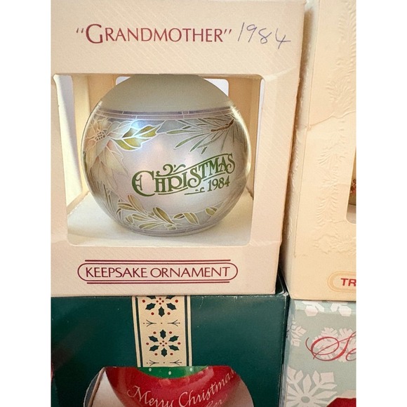 Hallmark Other - Hallmark Keepsake Ornament 1984 Grandmother Christmas Frosted Glass Vintage Box
